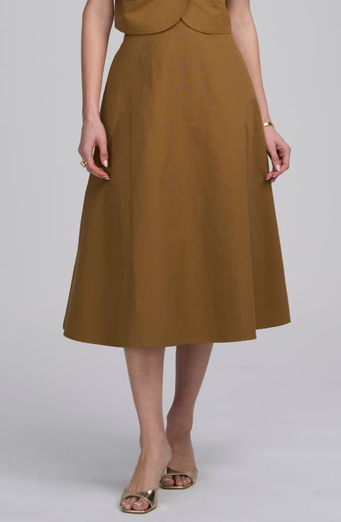 Elegant High-Waist Midi Skirt