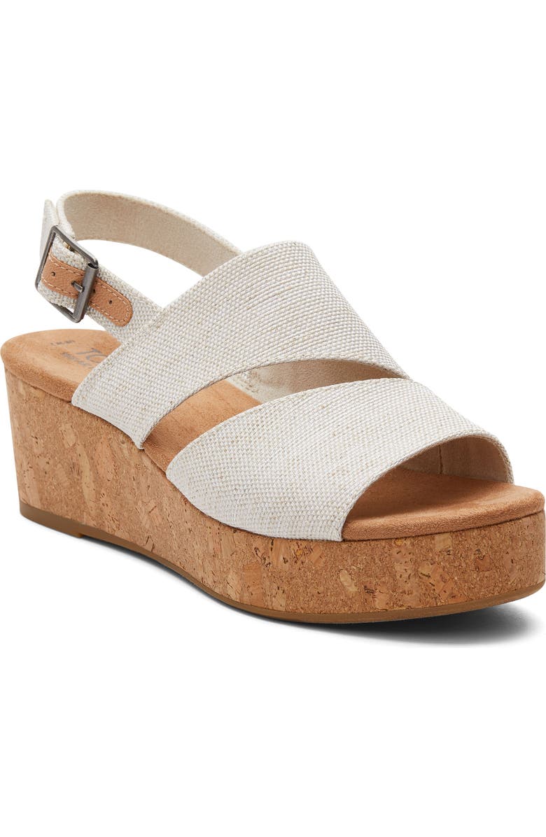 TOMS Claudine Platform Wedge Sandal, Main, color, Natural