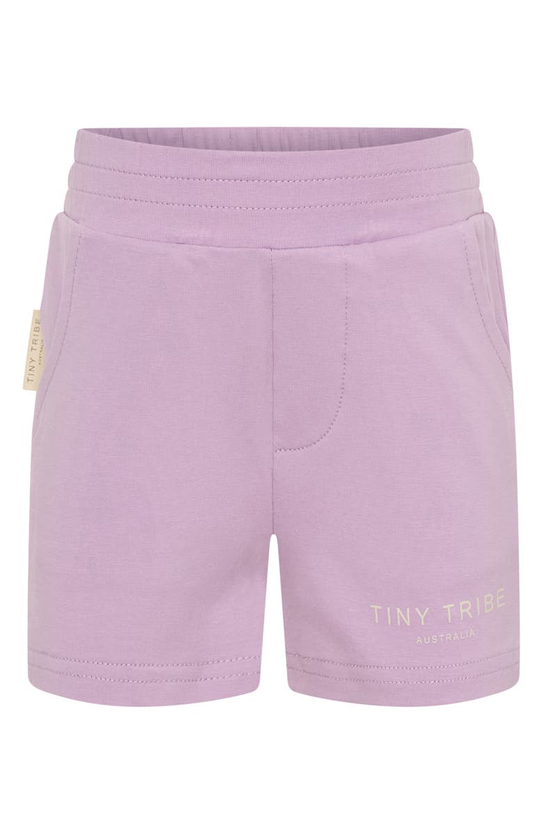 TINY TRIBE Core Stretch Cotton Shorts, Main, color, Lilac