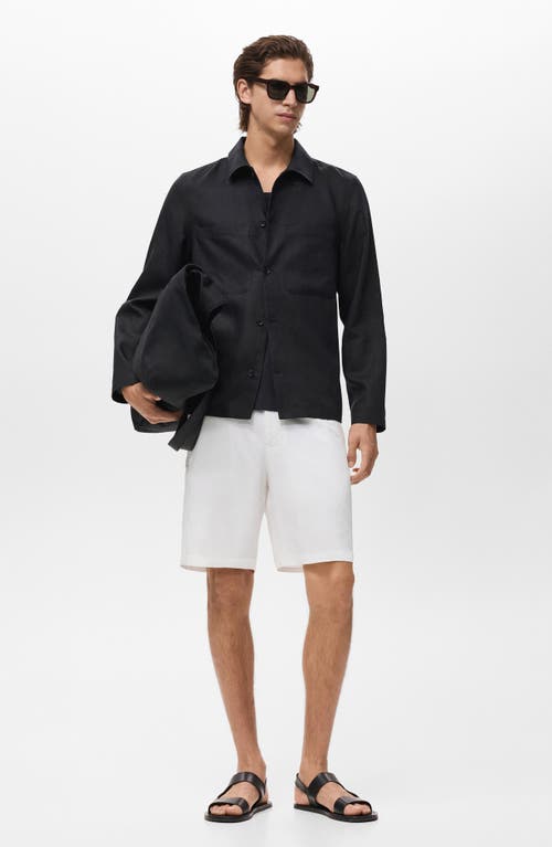 Mango Elastic Waist Shorts In White
