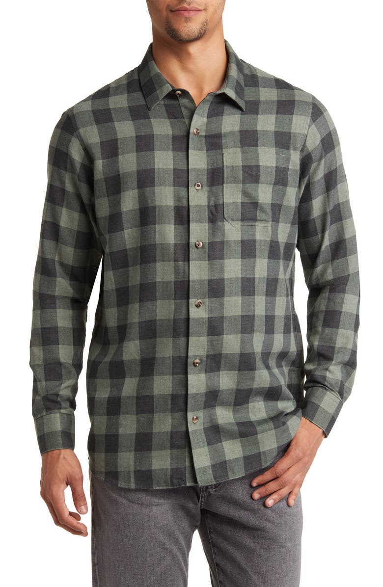 TravisMathew Gingham Check Button-Up Shirt, Main, color, 