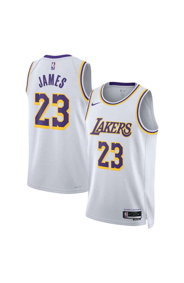 Nike Unisex Nike LeBron James White Los Angeles Lakers Swingman Jersey - Association Edition, Main, color, White