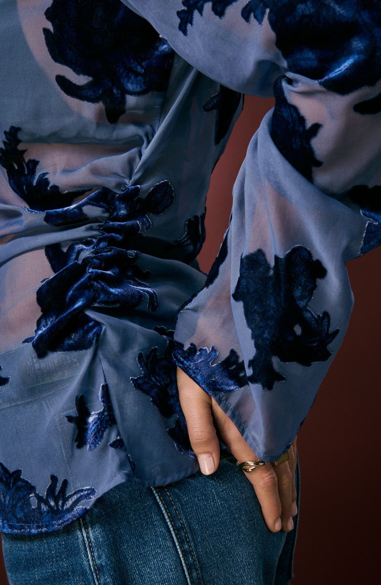 NEXT Flocked Mesh Top, Alternate, color, Blue