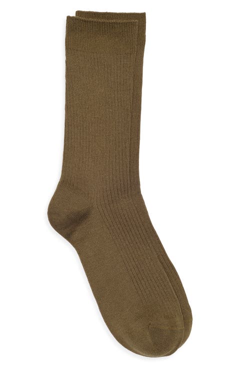 Casual Rib Crew Socks