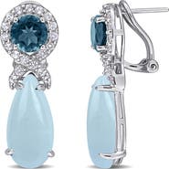 Julianna B. Gemstone Dangle Leverback Earrings Sterling Silver