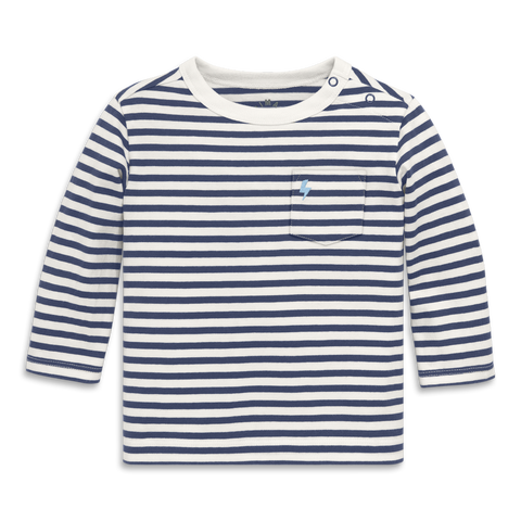 Baby Long Sleeve Embroidered Stripe Tee