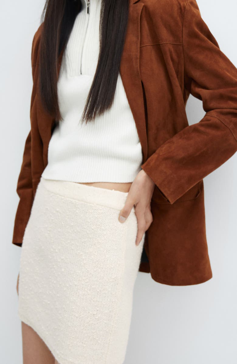 MANGO Textured Sweater Miniskirt, Alternate, color, 
