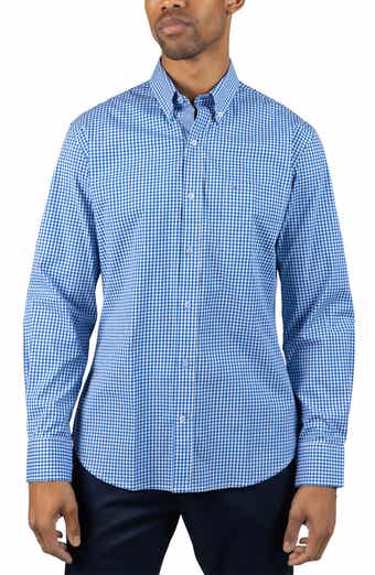 TailorByrd Gingham Stretch Cotton Button-Up Shirt