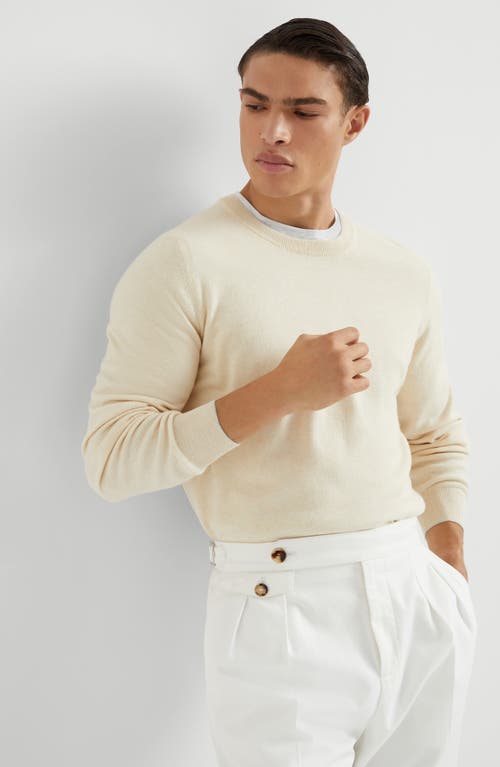 Brunello Cucinelli Crew-neck Ribbed-knit Jumper In Ginger