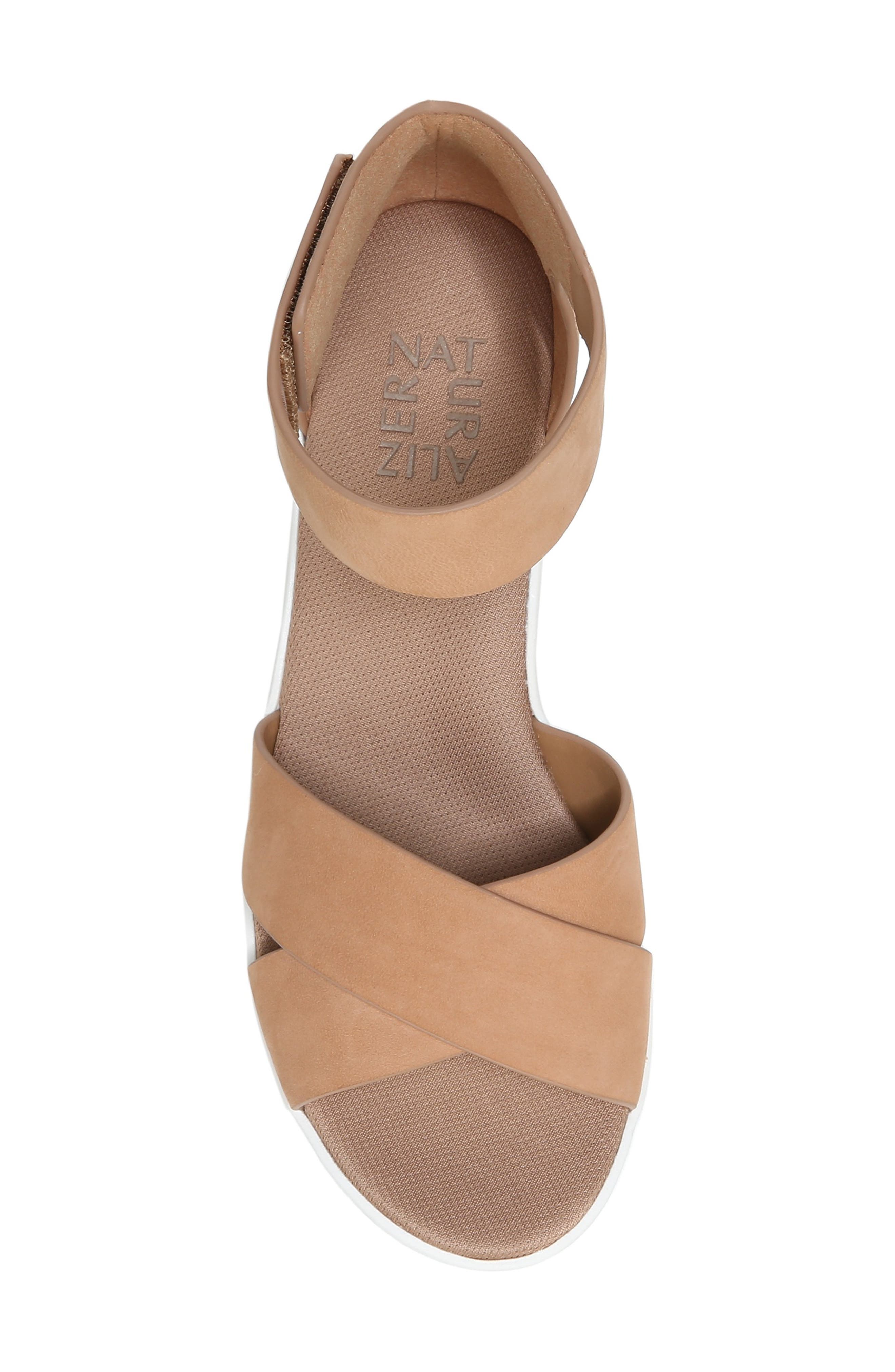 Naturalizer Riviera Wedge Sandal, Alternate, color, Cookie Dough Leather