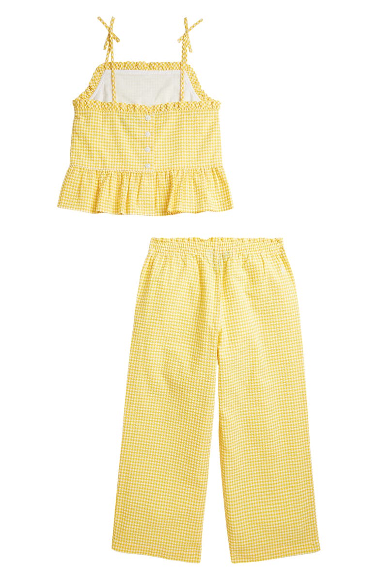 Polo Ralph Lauren Kids' Gingham Check Cotton Seersucker Camisole & Crop Pants Set, Alternate, color,