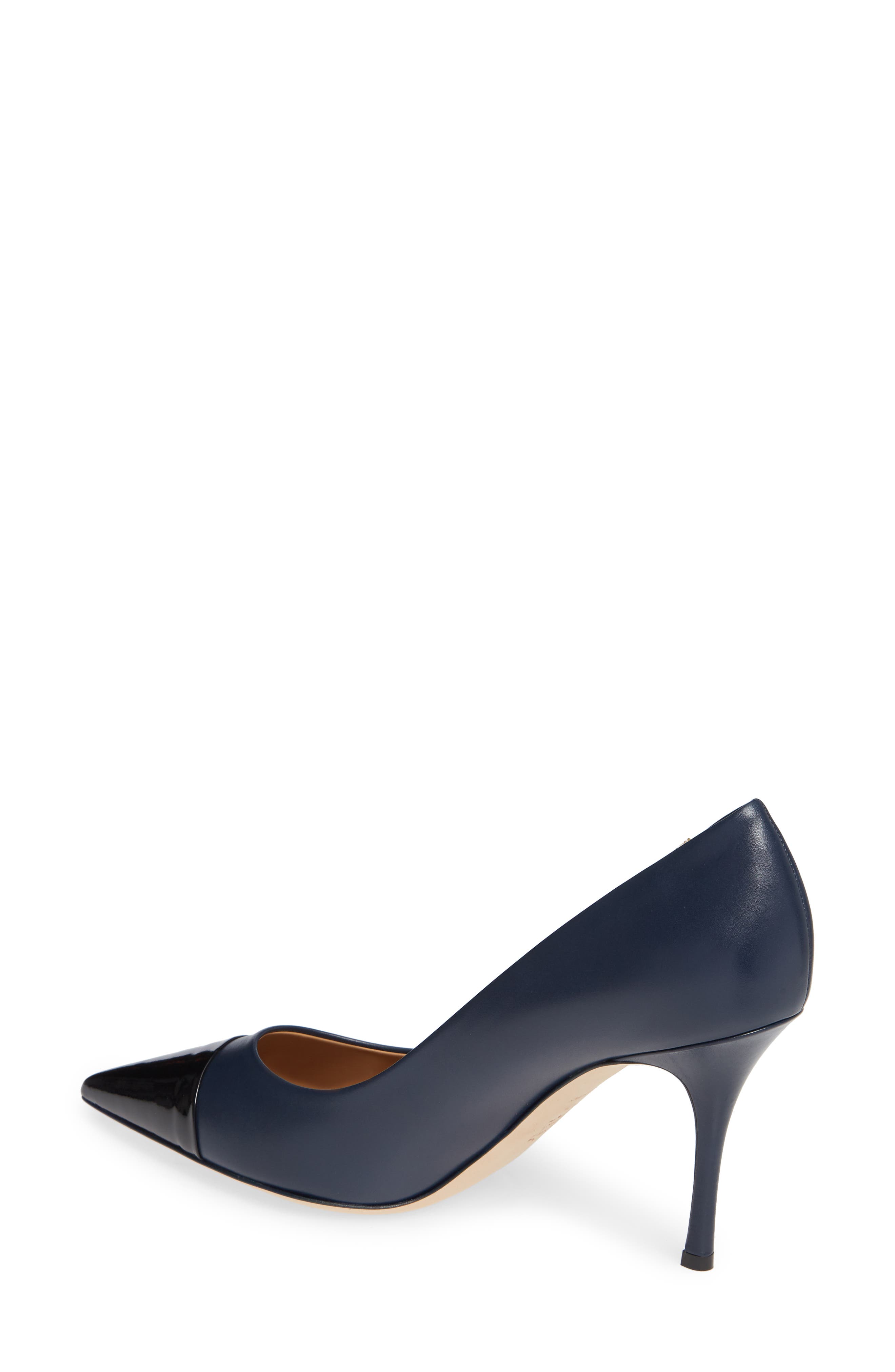 Penelope Cap Toe Pump, Alternate, color, PERFECT NAVY/ BLACK