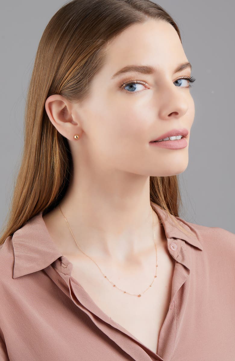 Bony Levy 14K Gold Stud Earrings & Beaded Necklace Box Set, Alternate, color, 