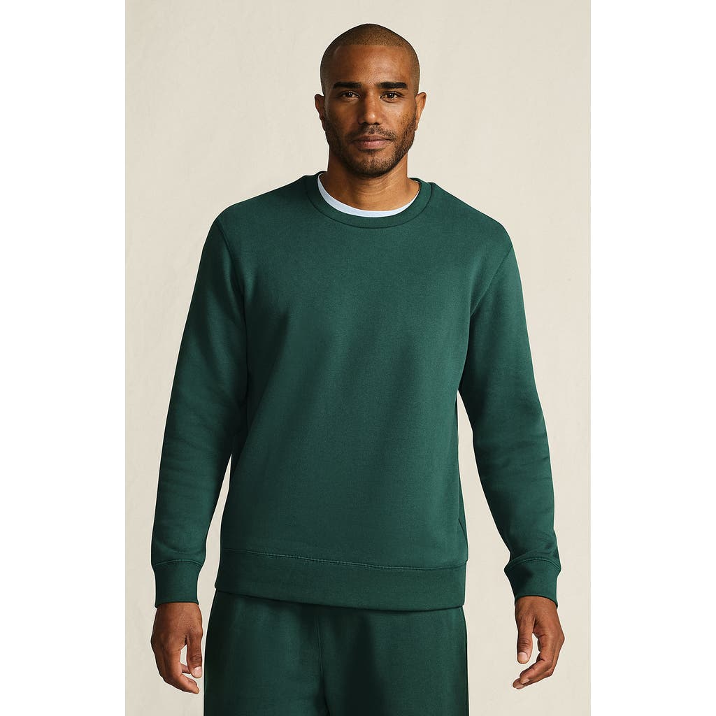 Lands' End Long Sleeve Serious Sweats Crewneck Sweatshirt In Green