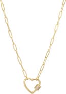 Adornia Heart Carabiner Paperclip Link Necklace