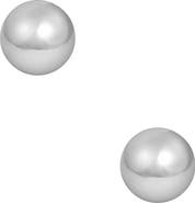 Frankie & Zoe 14k White Gold Orb Stud Earrings