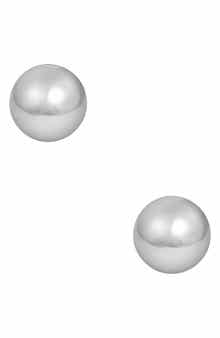 Frankie & Zoe 14k White Gold Orb Stud Earrings