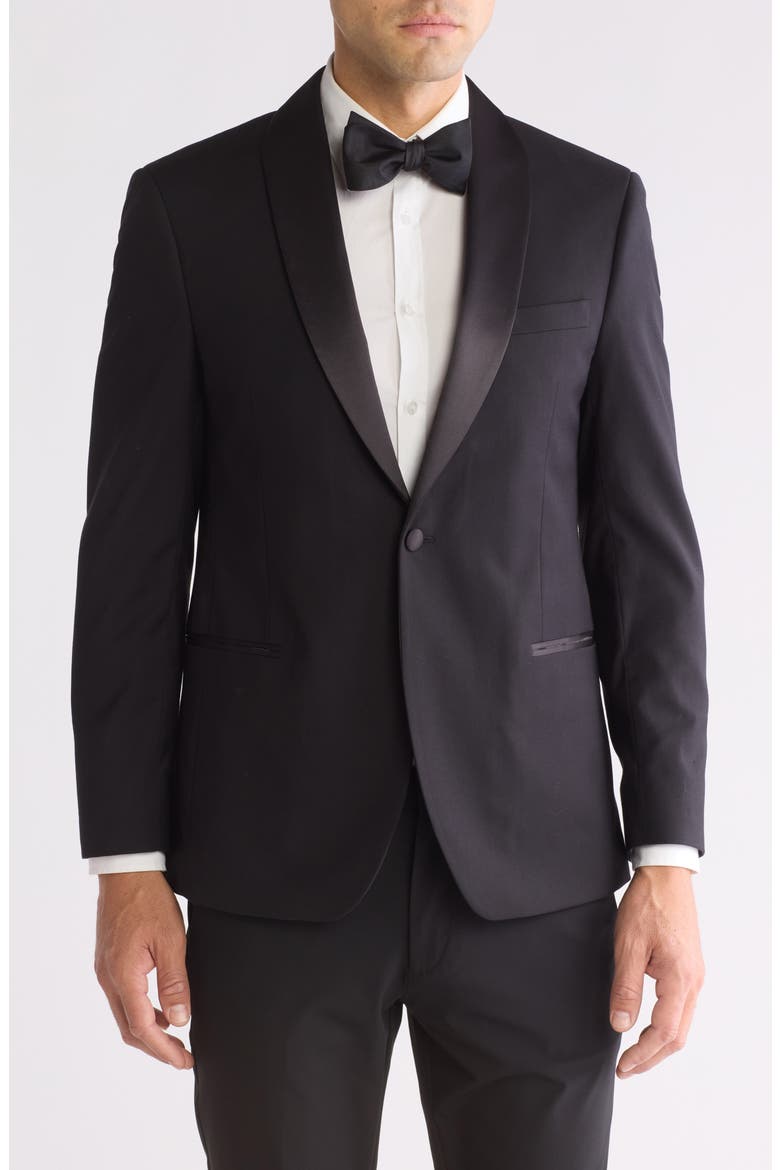 Stretch Tuxedo Jacket, Main, color, BLACK