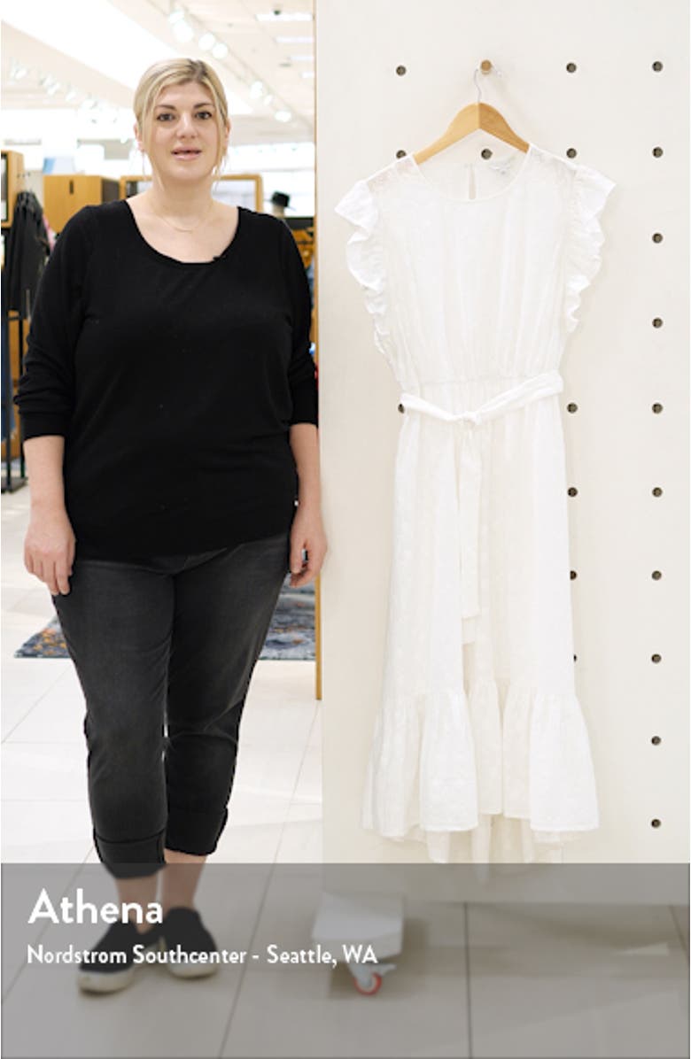 Reese Flutter Sleeve Embroidered Cotton Dress, sales video thumbnail