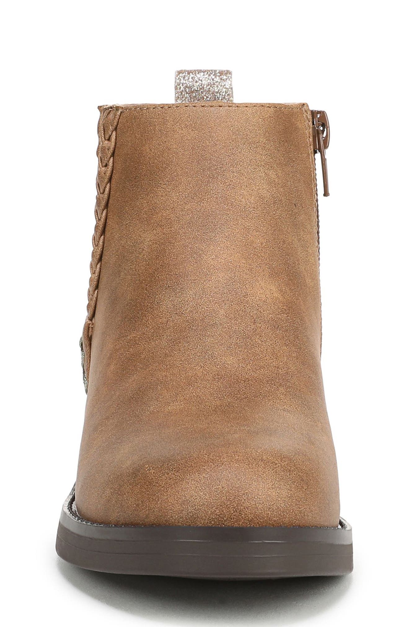 Blowfish Malibu Kids' Zojo Side Zip Boot, Alternate, color, Tan Brown Faux Leather