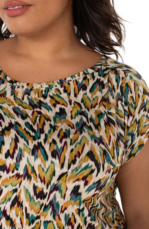 Liverpool Los Angeles Abstract Animal Print Jersey Knit Top In Multi