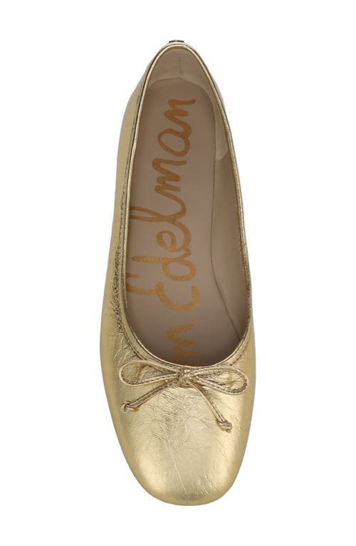 Sam Edelman Alie Ballet Flat Amber Gold Leather In Gold