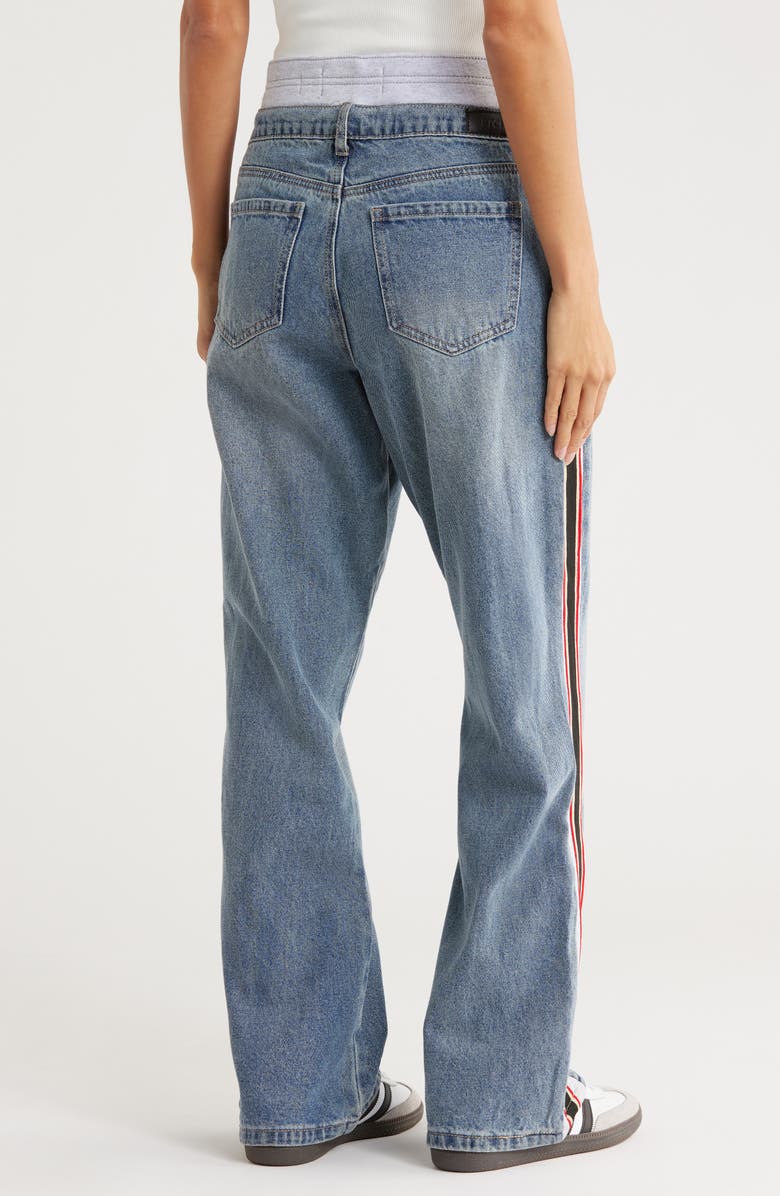 PTCL Double Waistband Wide Leg Jeans, Alternate, color, Medium Blue