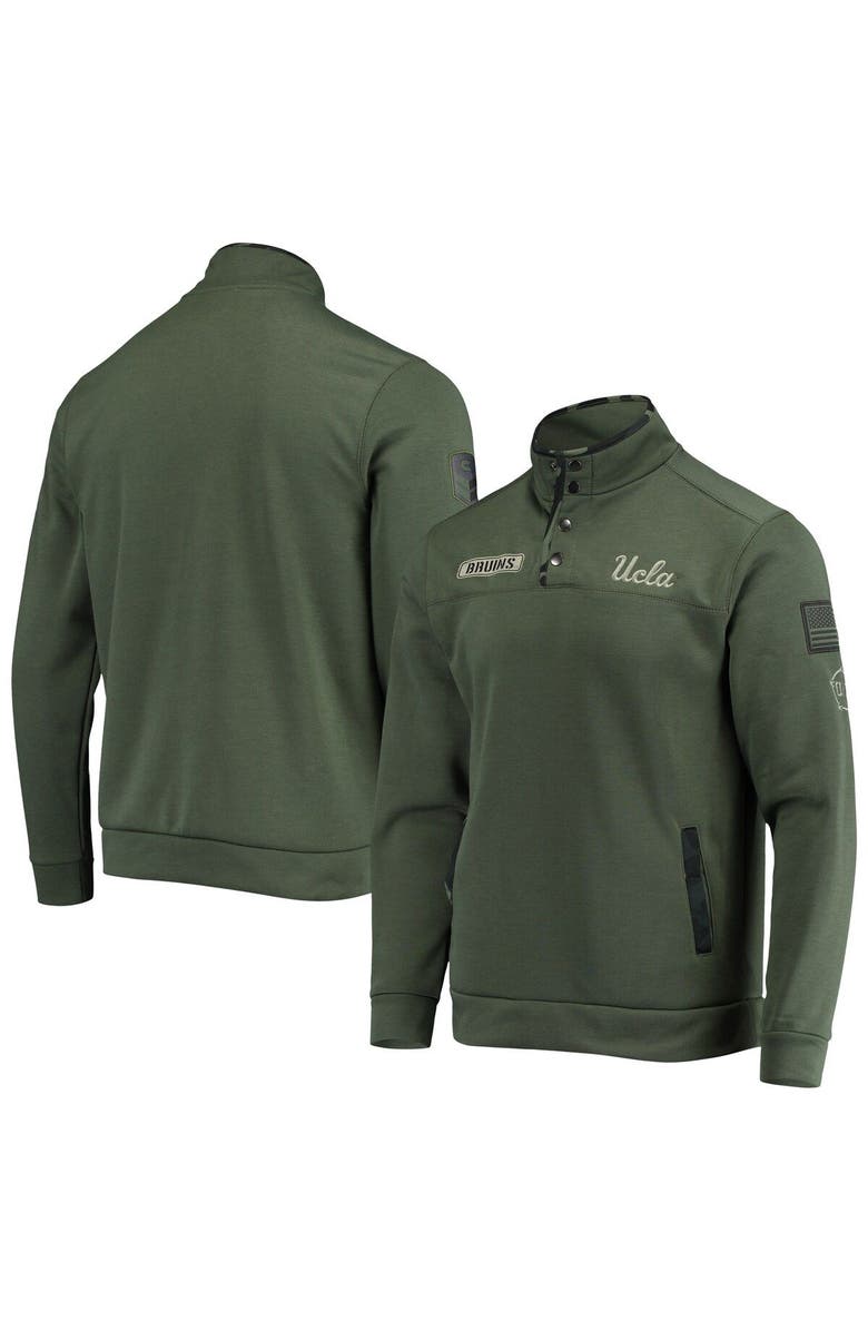 COLOSSEUM Men's Colosseum Olive UCLA Bruins OHT Military Appreciation Digital Camo Quarter-Snap Jacket, Main, color, 