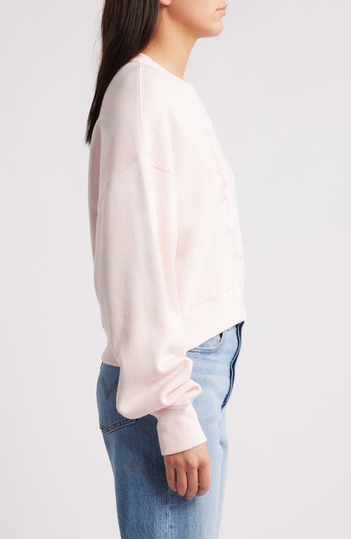 Loveshackfancy Aneria High-low Crop Sweatshirt In Pucker Up Pink
