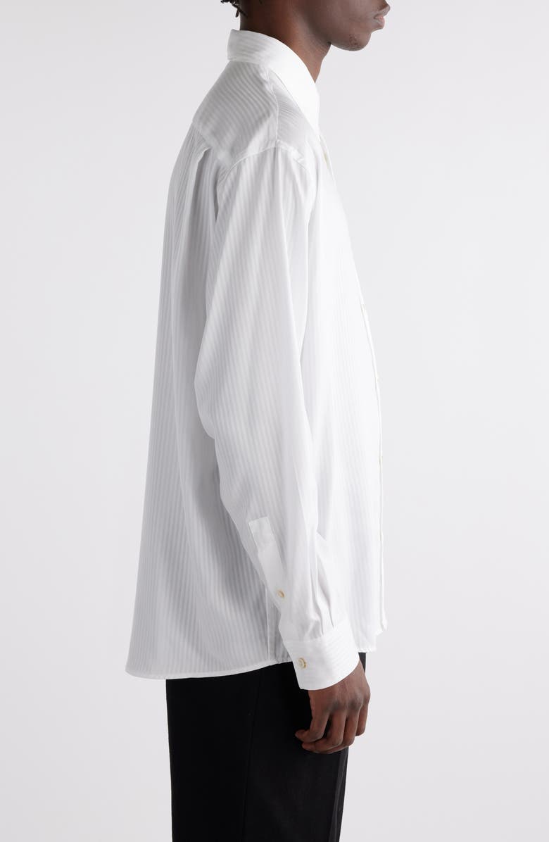Acne Studios Tonal Pinstripe Lyocell Button-Up Shirt, Alternate, color, 
