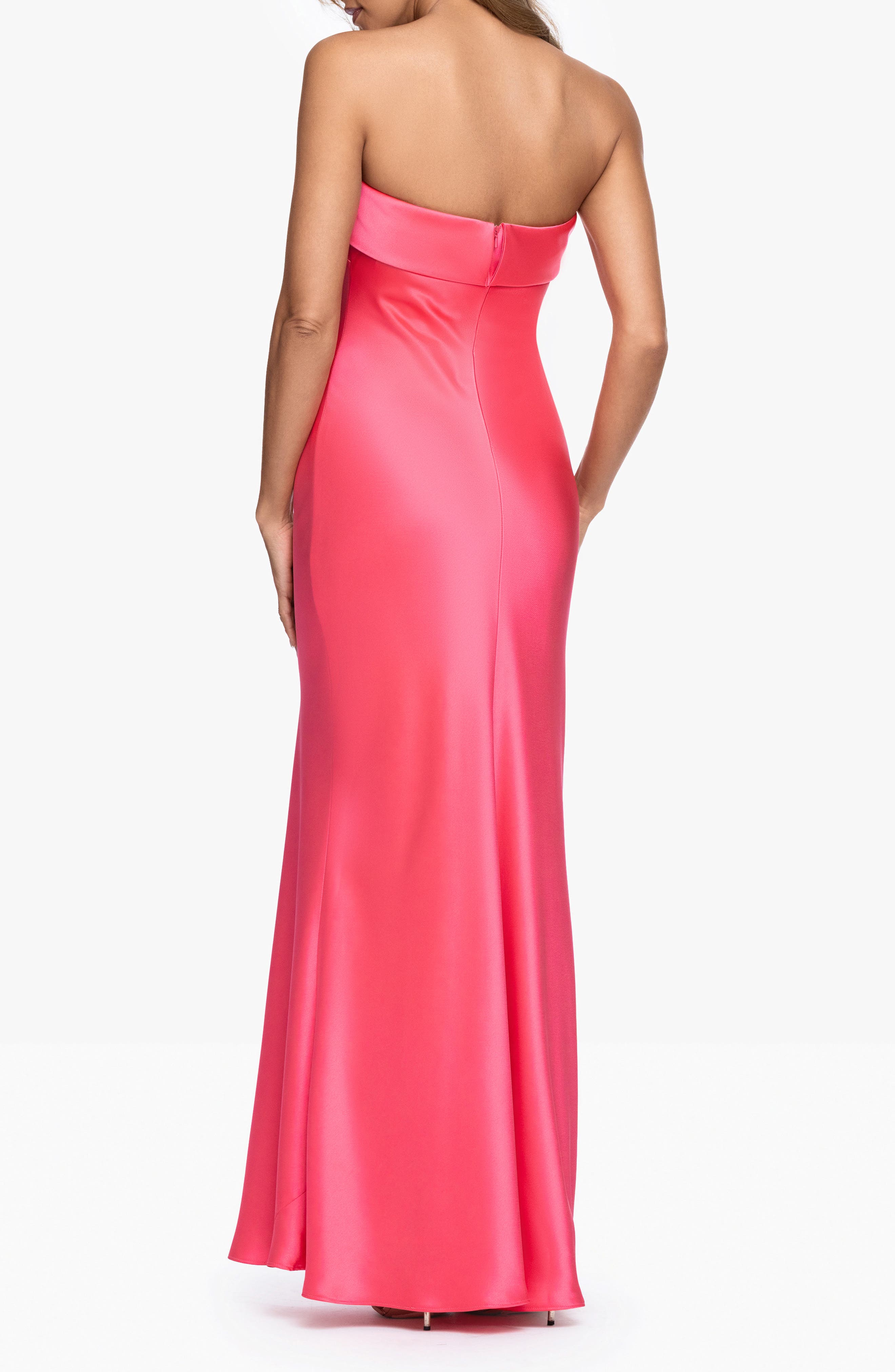 Strapless Satin Gown - image 4
