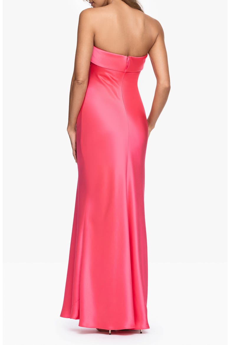Strapless Satin Gown, Alternate, color, CORAL