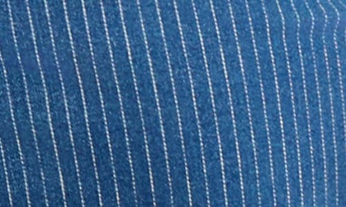 JONES NEW YORK JONES NEW YORK PINSTRIPE SLIT FRONT DENIM MIDI SKIRT