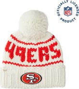Lele Sadoughi White 49Ers Nfl Beanie With Yarn Pom Pom