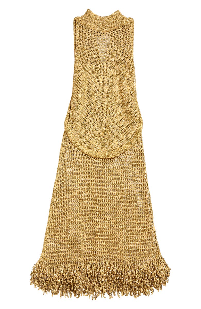 Proenza Schouler Metallic Crochet Dress, Alternate, color,