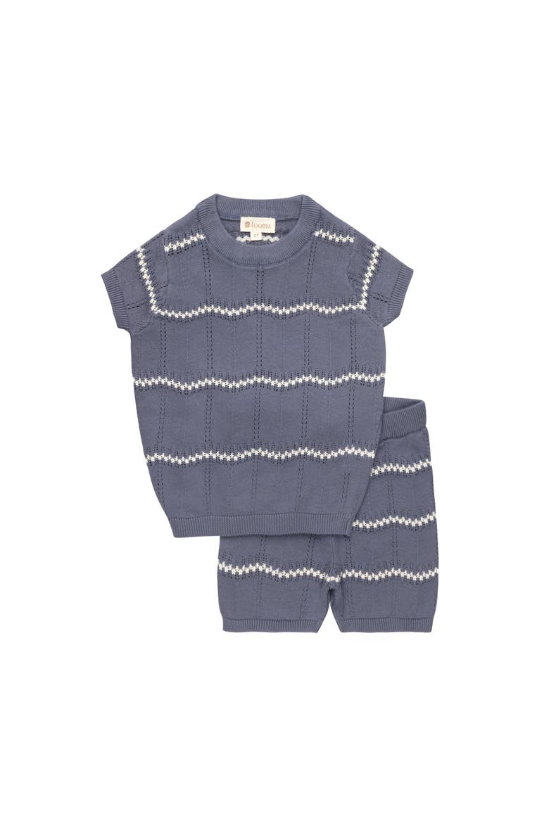 Looms Holland Collection - Boys Wave Knit 2 Piece Set, Main, color, Blue/Ivory