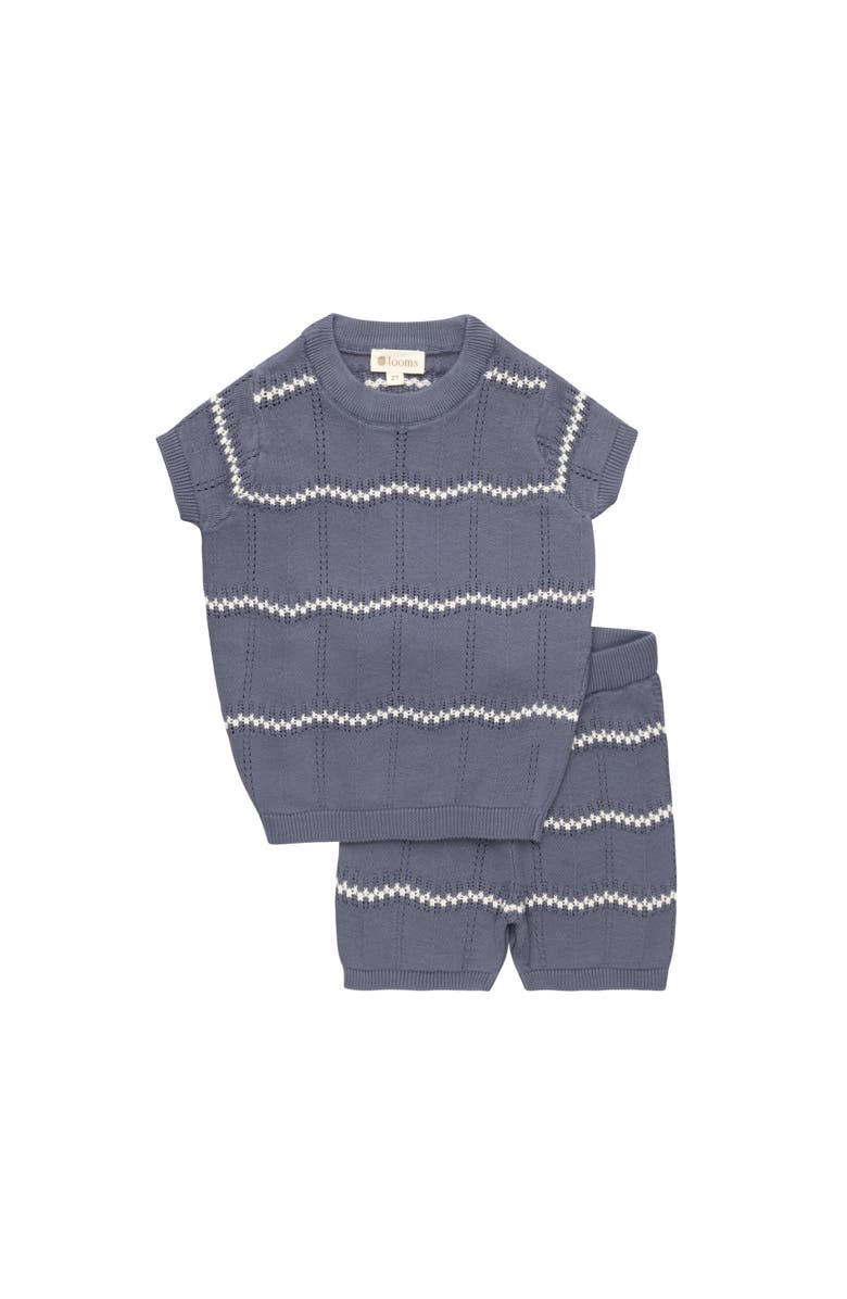 Ely's & Co. Looms Holland Collection - Boys Wave Knit 2 Piece Set, Main, color, Blue/Ivory