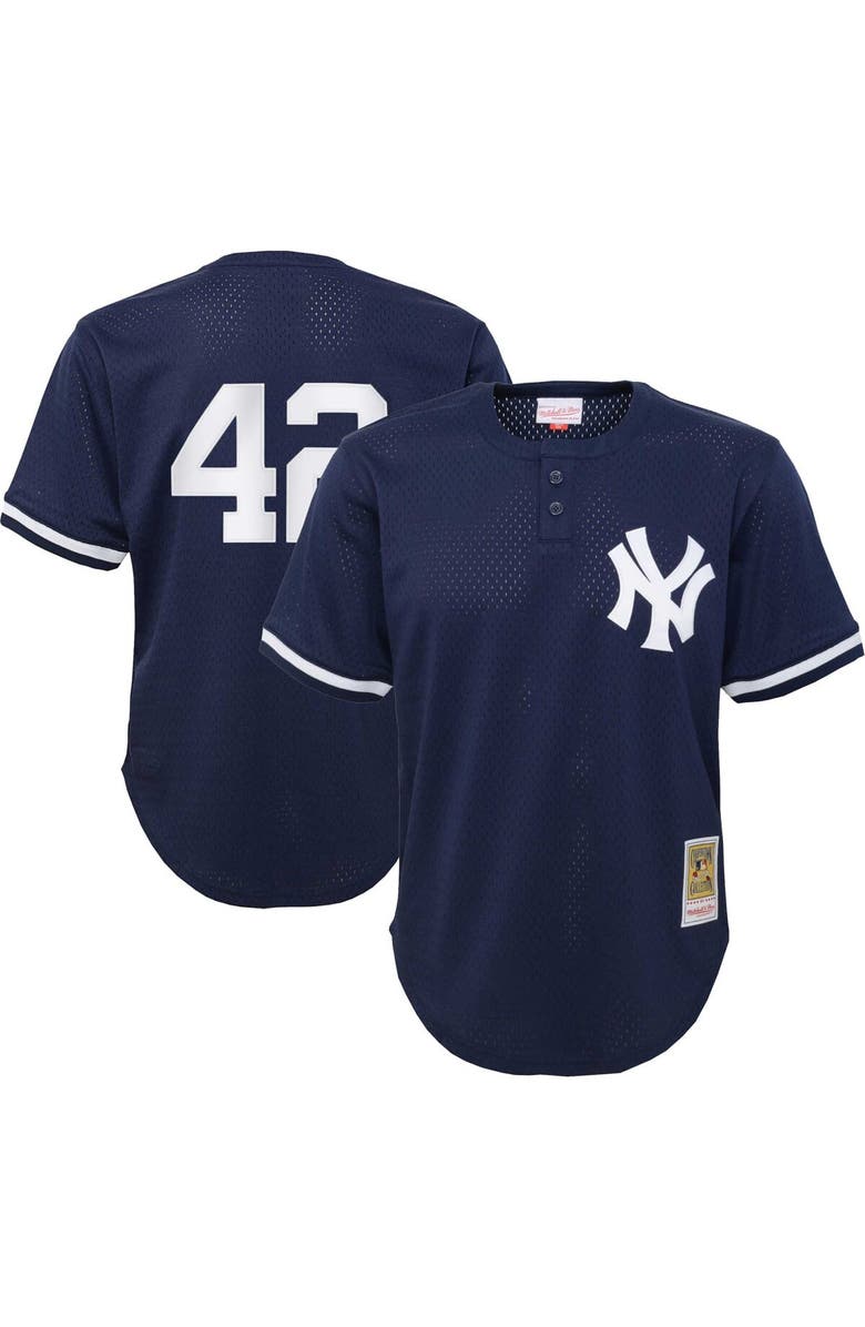 Mitchell & Ness Youth Mitchell & Ness Mariano Rivera Navy New York Yankees Cooperstown Collection Mesh Batting Practice Jersey, Main, color, 
