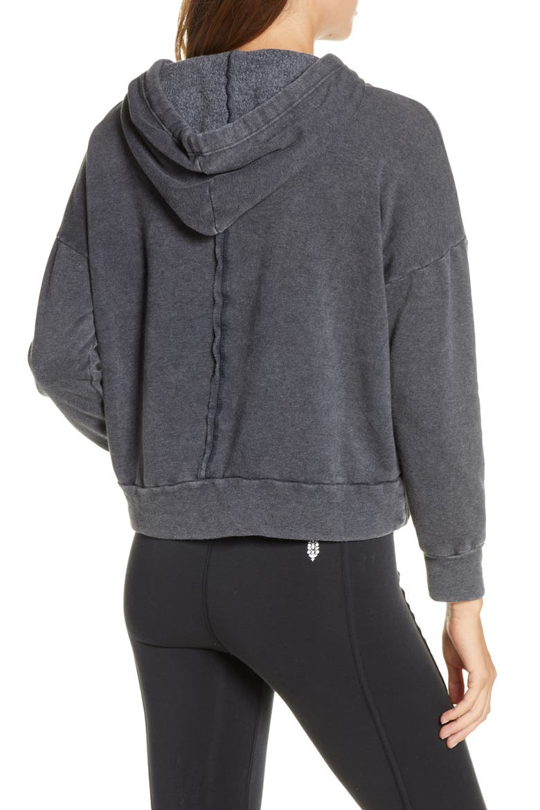 Free People FP Movement Work It Out Hoodie, Alternate, color, BLACK