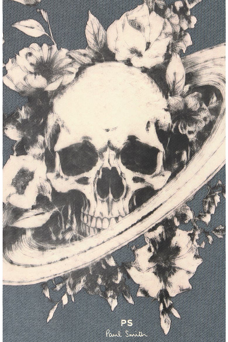 Skull Saturn Floral Graphic Sweatshirt, Alternate, color, SLATE