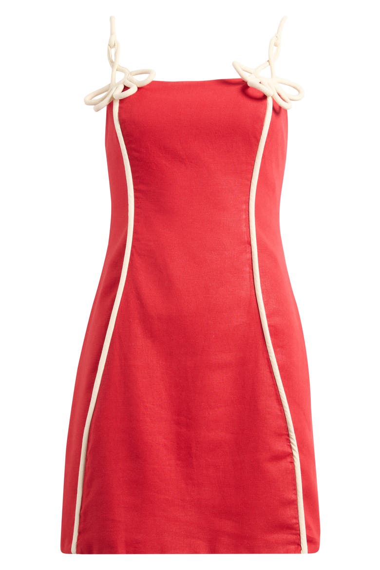 Contrast Piping Sundress, Alternate, color, RED