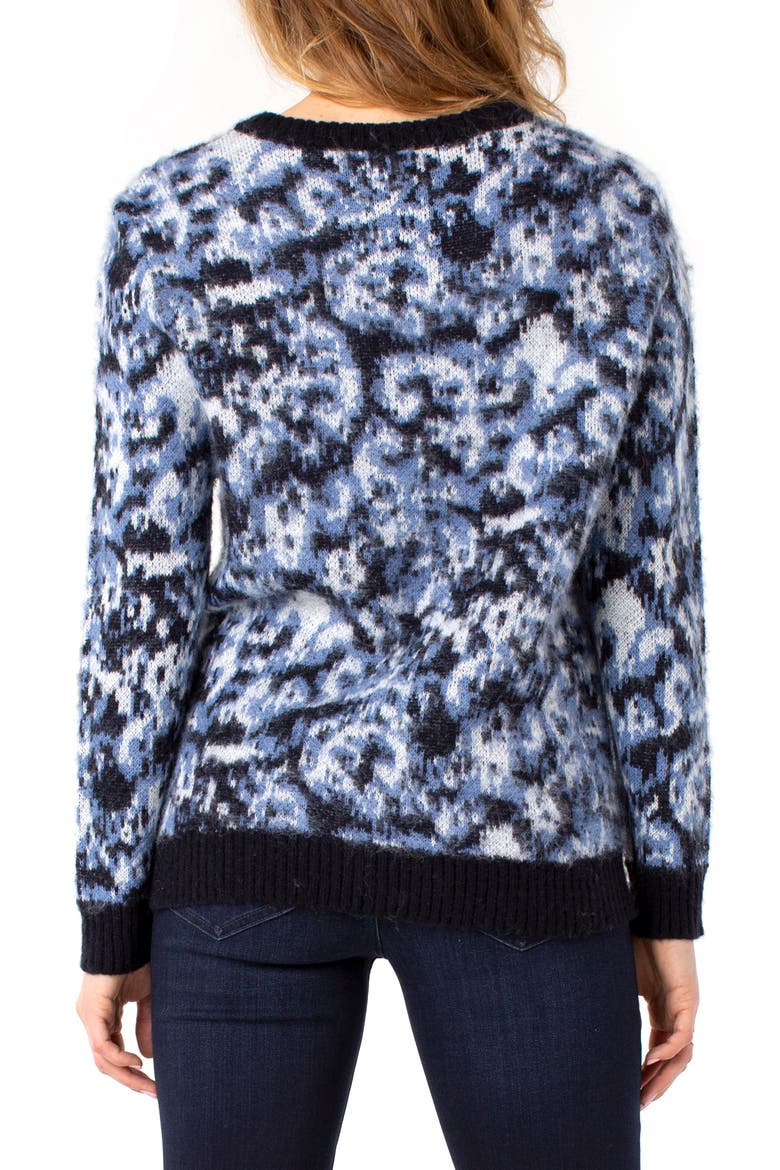 V-Neck Sweater, Alternate, color, ABSTRACT BLUE