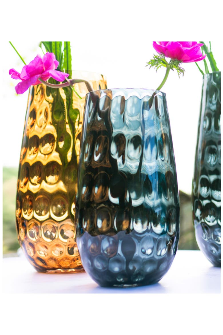Bolla Pebbled Glass Medium Vase, Alternate, color, BROWN