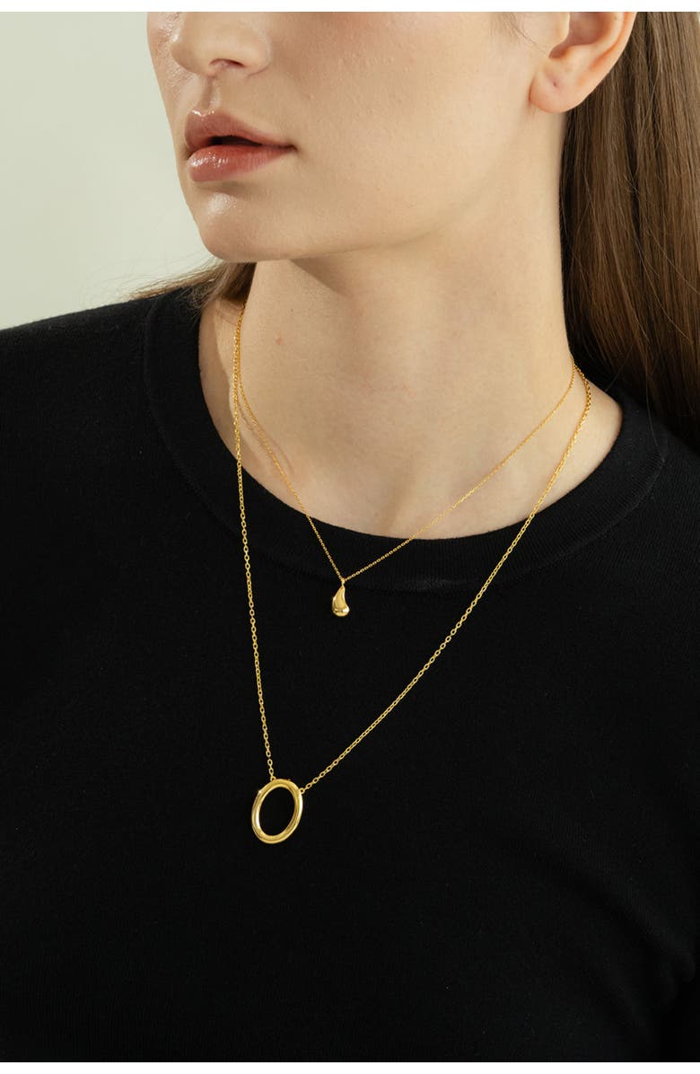 Bearfruit Jewelry Sterling Silver 18k Gold Plated Jacqueline Teardrop Necklace Holiday Gift Idea, Alternate, color, Gold