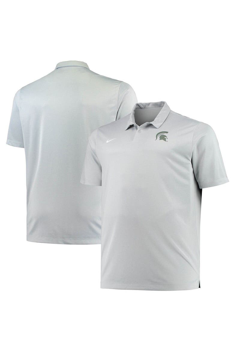 Men's Nike Heathered Gray Michigan State Spartans Big & Tall Performance Polo, Main, color, Gray