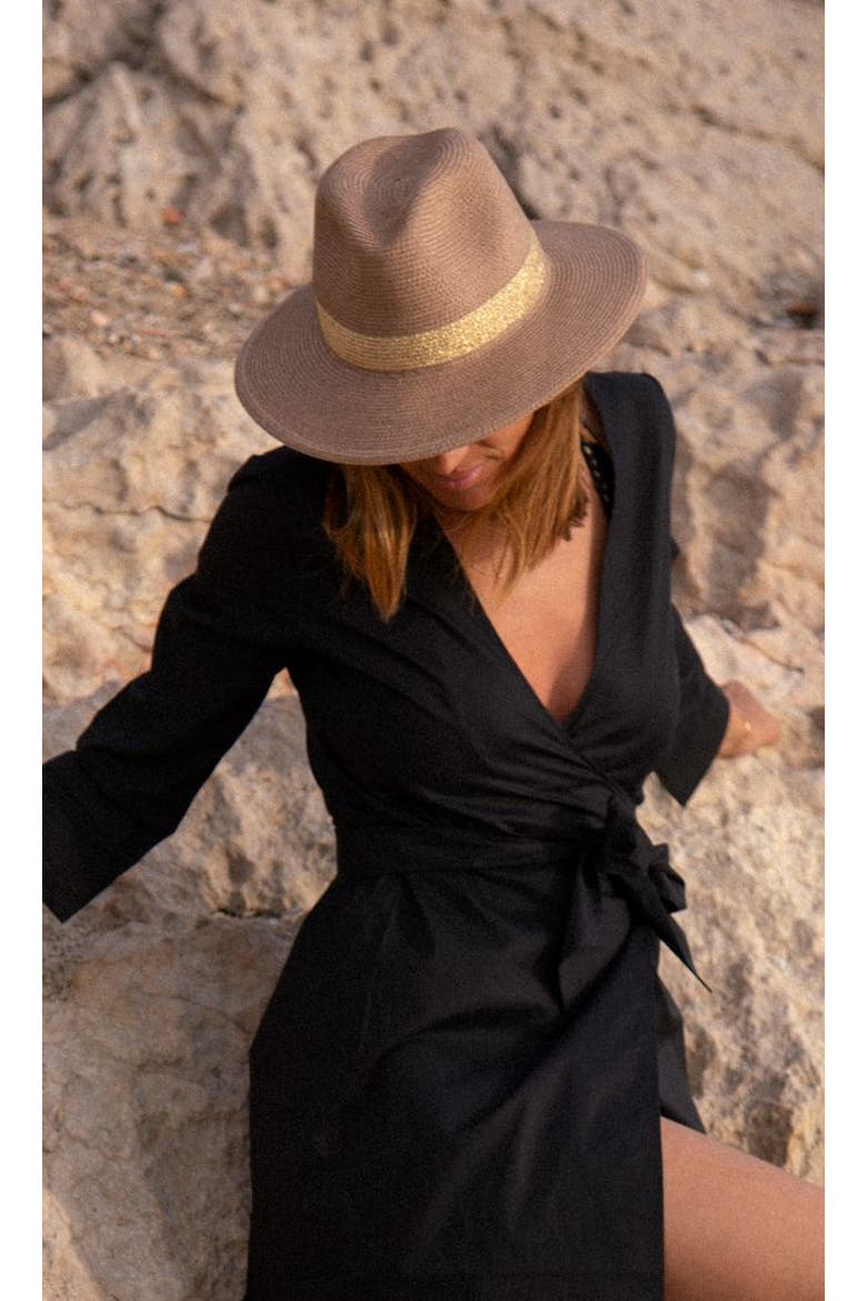Portofino Straw Hat Gold, Alternate, color, Gold