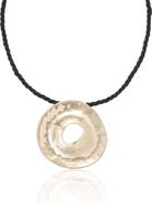 Ettika Hammered Donut Pendant Cord Necklace