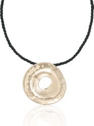 Ettika Hammered Donut Pendant Cord Necklace