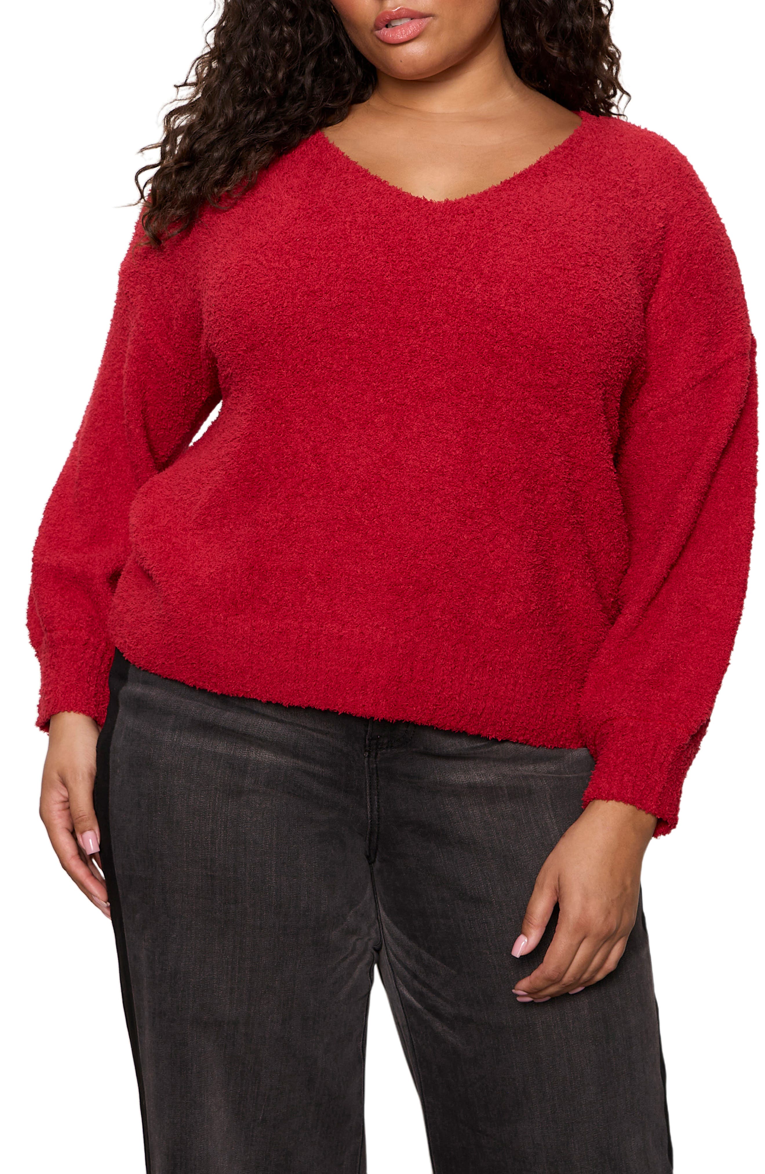 Teddy Fleece V-Neck Sweater