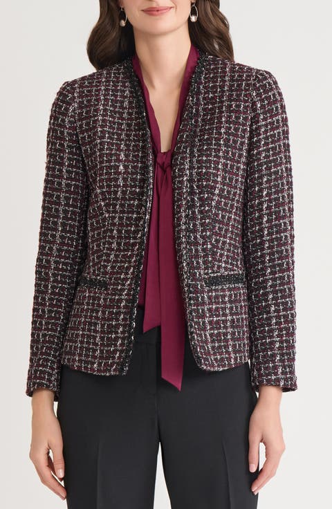 Collarless Tweed Jacket
